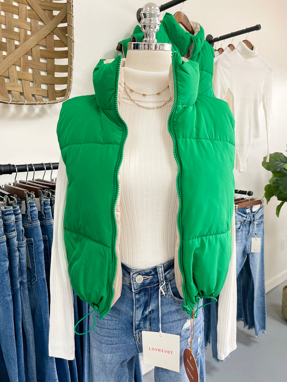 REVERSIBLE PUFFER VEST (MULT. COLORS)
