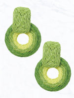 FRIDA RAFFIA EARRINGS (GREEN)